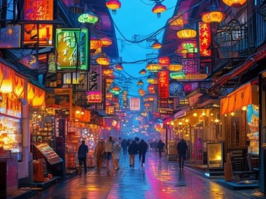 Shopping Street Lights of the Chinese Trade港