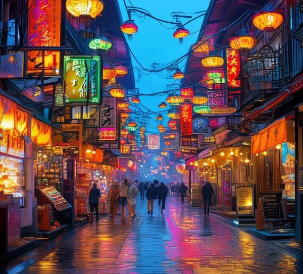 Shopping Street Lights of the Chinese Trade港 Shopping Street Lights of the Chinese Trade港